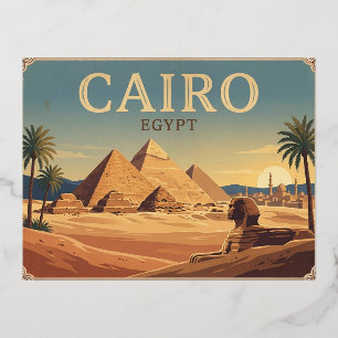 Tarjeta postal de viaje antigua de El Cairo Egipto