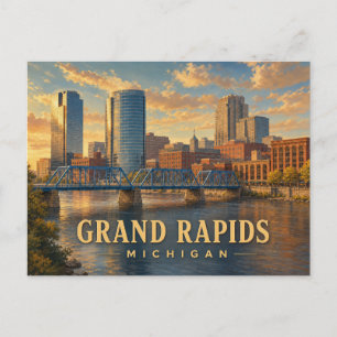 Tarjeta postal de viaje antigua de Grand Rapids Mi