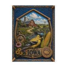 Tarjeta Postal de Viaje Antigua de Iowa