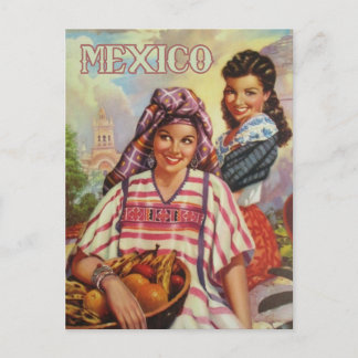 tarjeta postal de viaje antigua de México