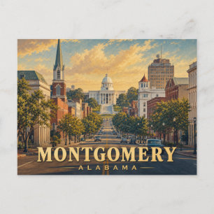 Tarjeta postal de viaje antigua de Montgomery Alab