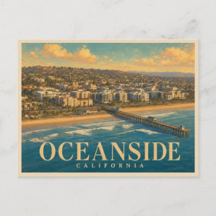 Tarjeta postal de viaje antigua de Oceanside Calif