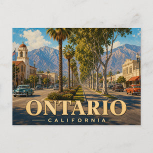 Tarjeta postal de viaje antigua de Ontario Califor