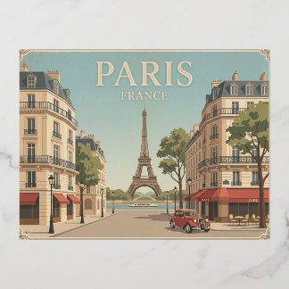 Tarjeta postal de viaje antigua de París Francia
