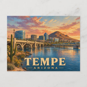 Tarjeta postal de viaje antigua de Tempe Arizona