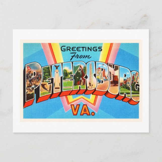 Tarjeta postal de viaje antigua de Virginia (Anverso)