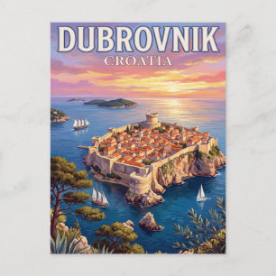Tarjeta Postal de Viaje Antigua Dubrovnik