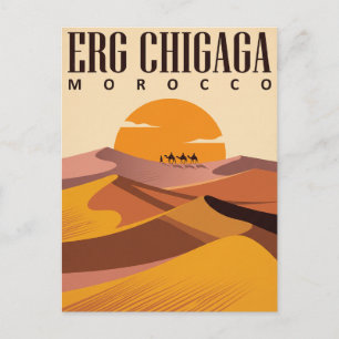 Tarjeta postal de viaje antigua Erg Chebbi Marru