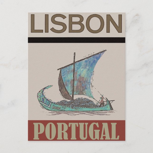 Tarjeta Postal de Viaje Antigua Lisboa Portugal (Anverso)