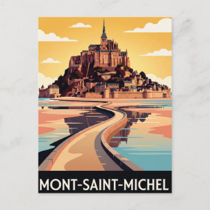 Tarjeta postal de viaje antigua Mont-Saint-Michel