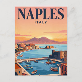 Tarjeta postal de viaje antigua | Nápoles, Italia
