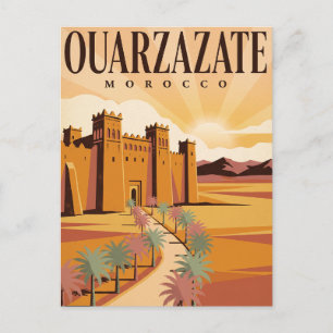 Tarjeta postal de viaje antigua Ouarzazate Marru