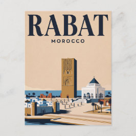 Tarjeta postal de viaje antigua | Rabat, Marruecos