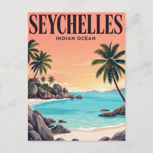 Tarjeta postal de viaje antigua   Seychelles