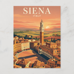 Tarjeta Postal de Viaje Antigua Siena Italia