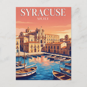 Tarjeta Postal de Viaje Antigua Siracusa Sicilia