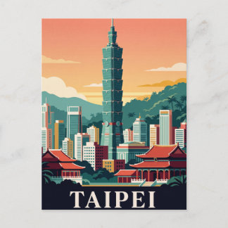 Tarjeta postal de viaje antigua | TAIPEI
