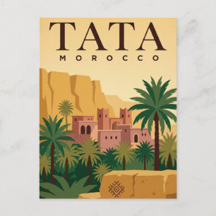 Tarjeta postal de viaje antigua Tata Marruecos S