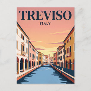 Tarjeta postal de viaje antigua   Treviso, Italia