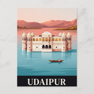 Tarjeta postal de viaje antigua   UDAIPUR