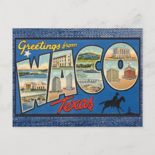 Tarjeta Postal de Viaje Antigua Waco Texas