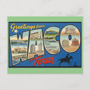 Tarjeta Postal de Viaje Antigua Waco Texas