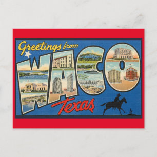 Tarjeta Postal de Viaje Antigua Waco Texas