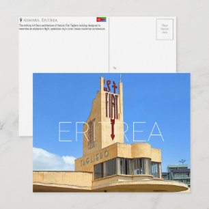 Tarjeta postal de viaje Asmara, Eritrea