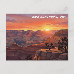 Tarjeta Postal de Viaje Atardecer del Gran Cañón