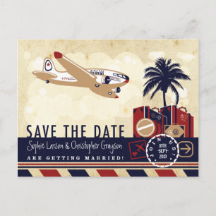 Tarjeta postal de viaje de aerolínea antigua