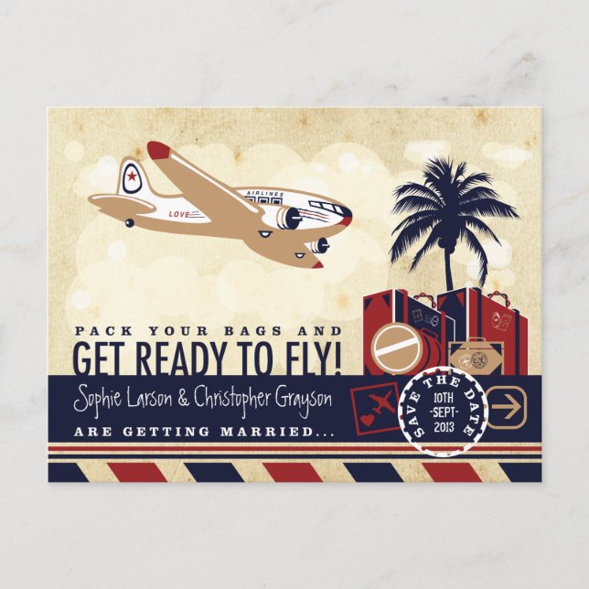 Tarjeta postal de viaje de aerolínea antigua para  (Anverso)