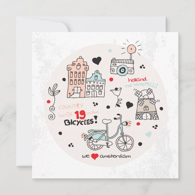 Tarjeta postal de viaje de Amsterdam Holanda (Anverso)