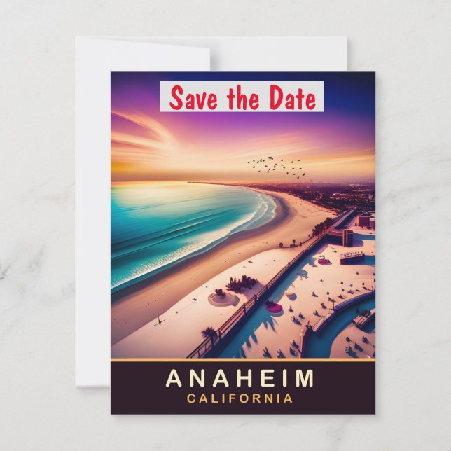Tarjeta postal de viaje de Anaheim, California,  (Anverso)