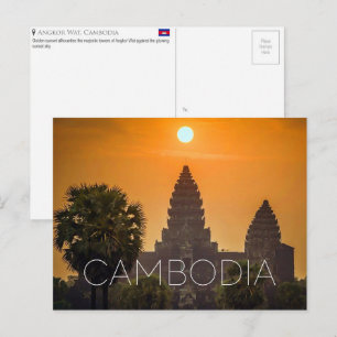 Tarjeta postal de viaje de Angkor Wat, Camboya