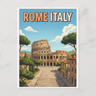 Tarjeta Postal de Viaje de Anime Antiguo Roma Ital