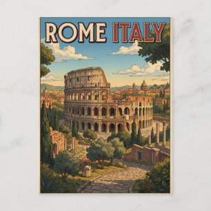 Tarjeta Postal de Viaje de Anime Antiguo Roma Ital