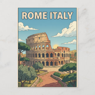 Tarjeta Postal de Viaje de Anime Antiguo Roma Ital