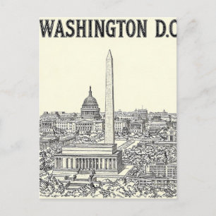 Tarjeta postal de viaje de arte de línea vintage d