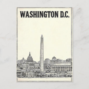 Tarjeta postal de viaje de arte de línea vintage d