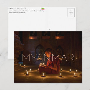 Tarjeta postal de viaje de Bagan, Myanmar