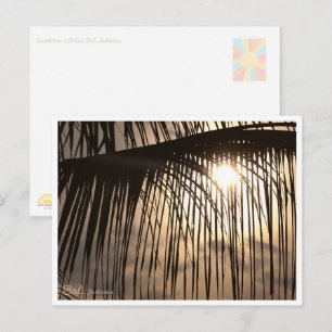 Tarjeta Postal de Viaje de Bali Atardecer Palma –