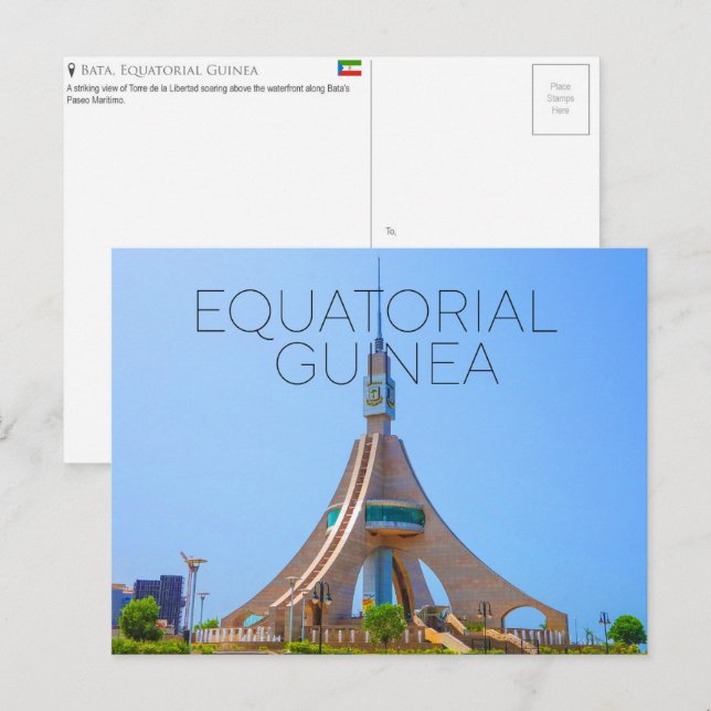 Tarjeta postal de viaje de Bata, Guinea Ecuatorial (Anverso / Reverso)