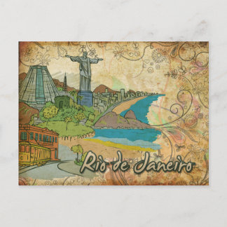 Tarjeta postal de viaje de Brasil Río de Janeiro