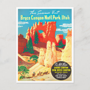 Tarjeta postal de viaje de Bryce Canyon