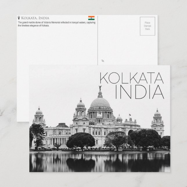 Tarjeta postal de viaje de Calcuta, India (Anverso / Reverso)