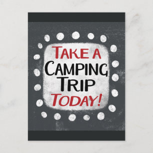 Tarjeta postal de viaje de camping hoy