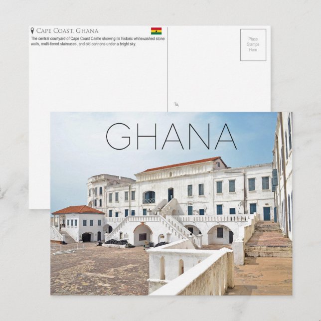 Tarjeta postal de viaje de Cape Coast, Ghana (Anverso / Reverso)