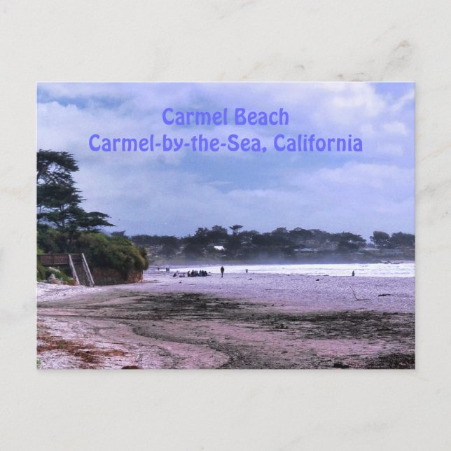 Tarjeta postal de viaje de Carmel Beach en Califor (Anverso)