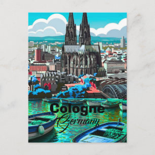 Tarjeta postal de viaje de Colonia Alemania, Po de