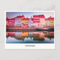 Tarjeta postal de viaje de Copenhague, Dinamarca